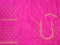 Rani Pink Embroidery Blouse Fabric – Designer Half Pattu Material (1.25 Meter)