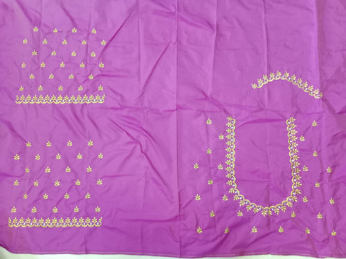 Designer Embroidery Blouse Fabric – Magenta Purple Half Pattu Material (1.25 Meter)