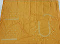 Mustard Gold Embroidery Blouse Fabric – Designer Half Pattu Material (1.25 Meter)