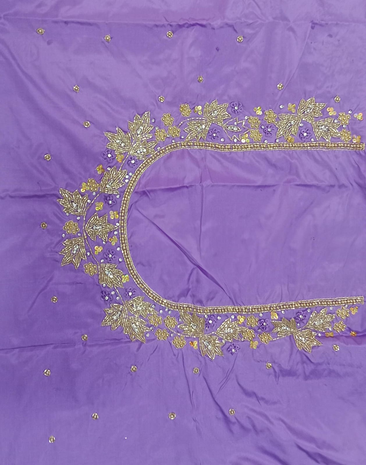 Elegant  Maggam Work Blouse Material with Handcrafted  Embroidery