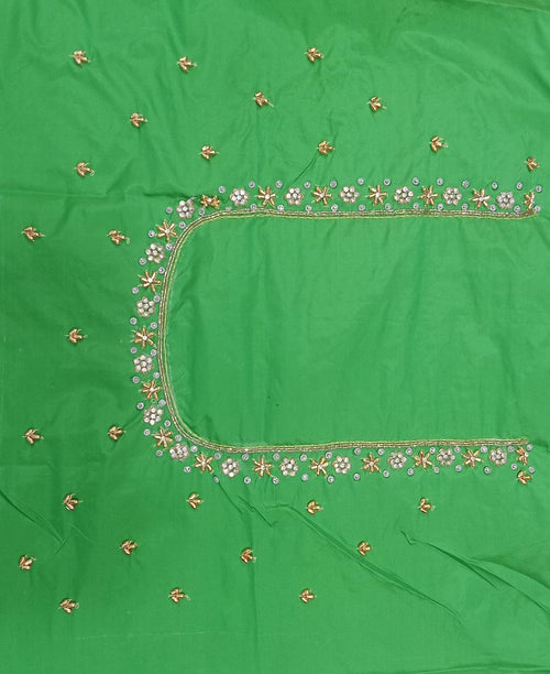 Elegant  Maggam Work Blouse Material with Handcrafted  Embroidery