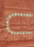 Elegant  Maggam Work Blouse Material with Handcrafted  Embroidery