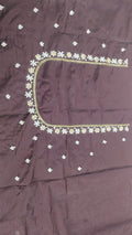 Elegant  Maggam Work Blouse Material with Handcrafted  Embroidery