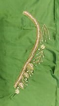 Elegant  Maggam Work Blouse Material with Handcrafted  Embroidery
