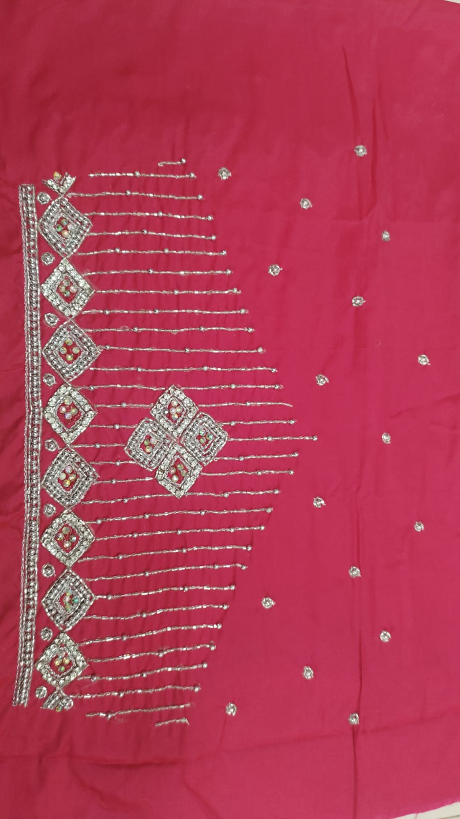 Elegant  Maggam Work Blouse Material with Handcrafted  Embroidery