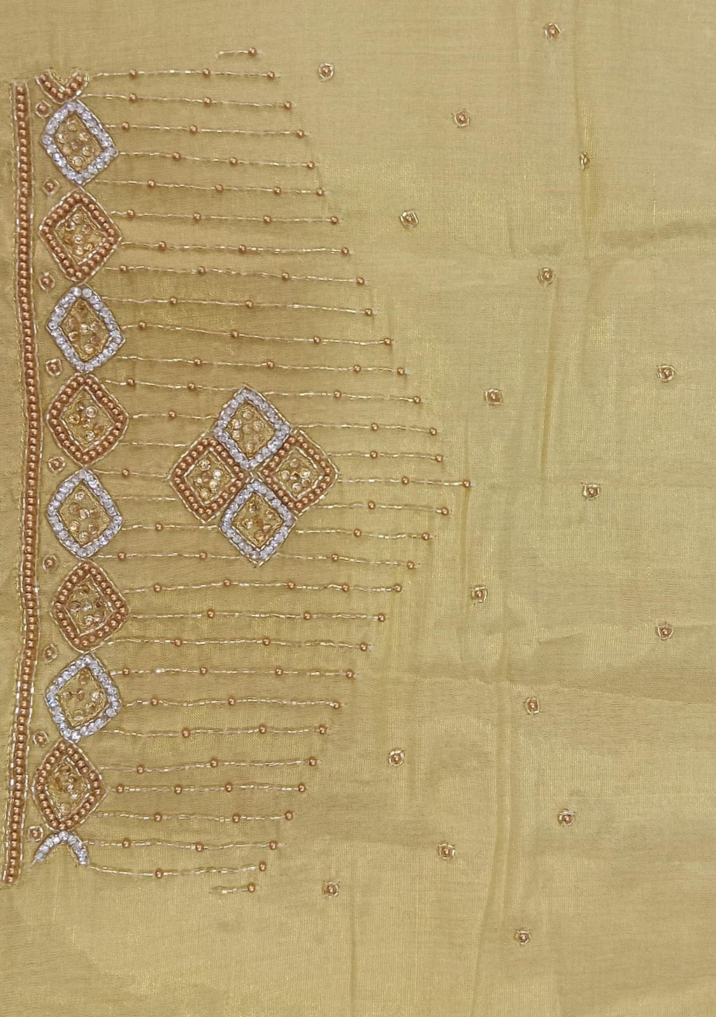 Elegant  Maggam Work Blouse Material with Handcrafted  Embroidery