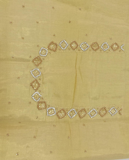 Elegant  Maggam Work Blouse Material with Handcrafted  Embroidery
