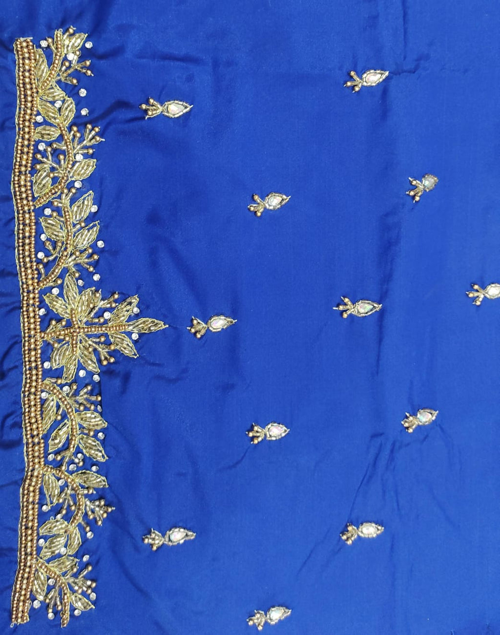 Elegant  Maggam Work Blouse Material with Handcrafted  Embroidery