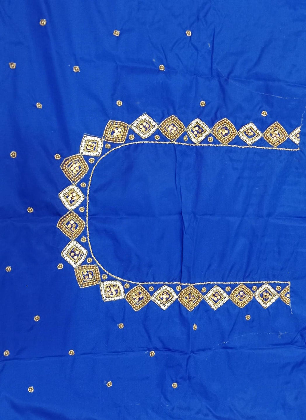 Elegant  Maggam Work Blouse Material with Handcrafted  Embroidery