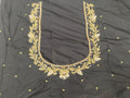 Elegant  Maggam Work Blouse Material with Handcrafted  Embroidery