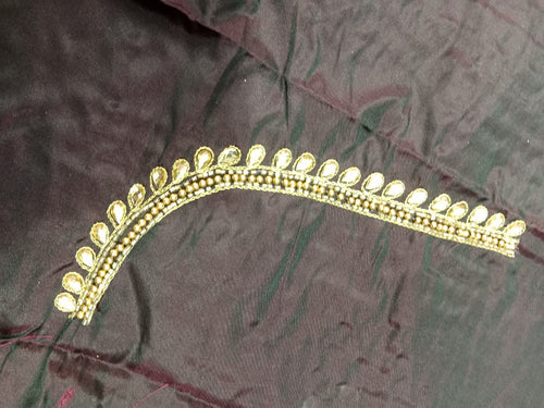Elegant  Maggam Work Blouse Material with Handcrafted  Embroidery