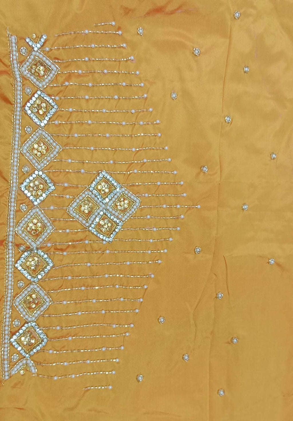 Elegant  Maggam Work Blouse Material with Handcrafted  Embroidery