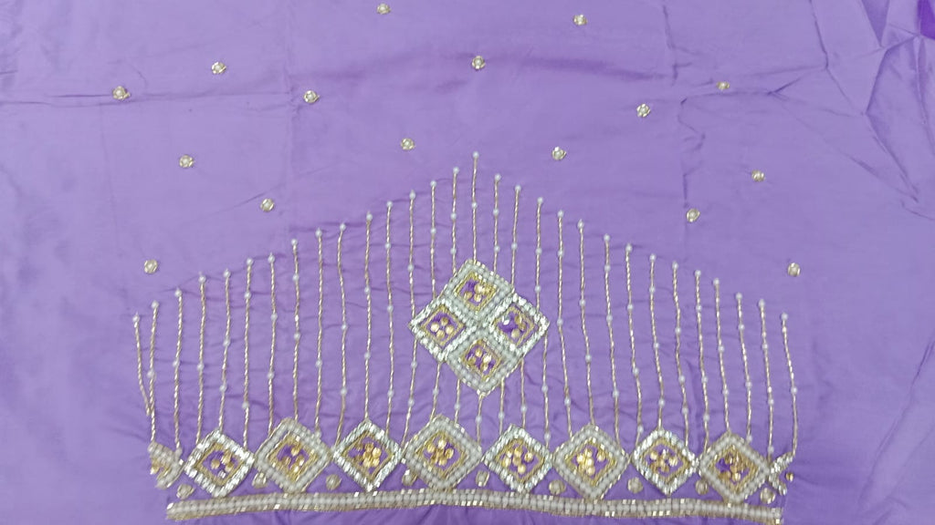 Elegant  Maggam Work Blouse Material with Handcrafted  Embroidery