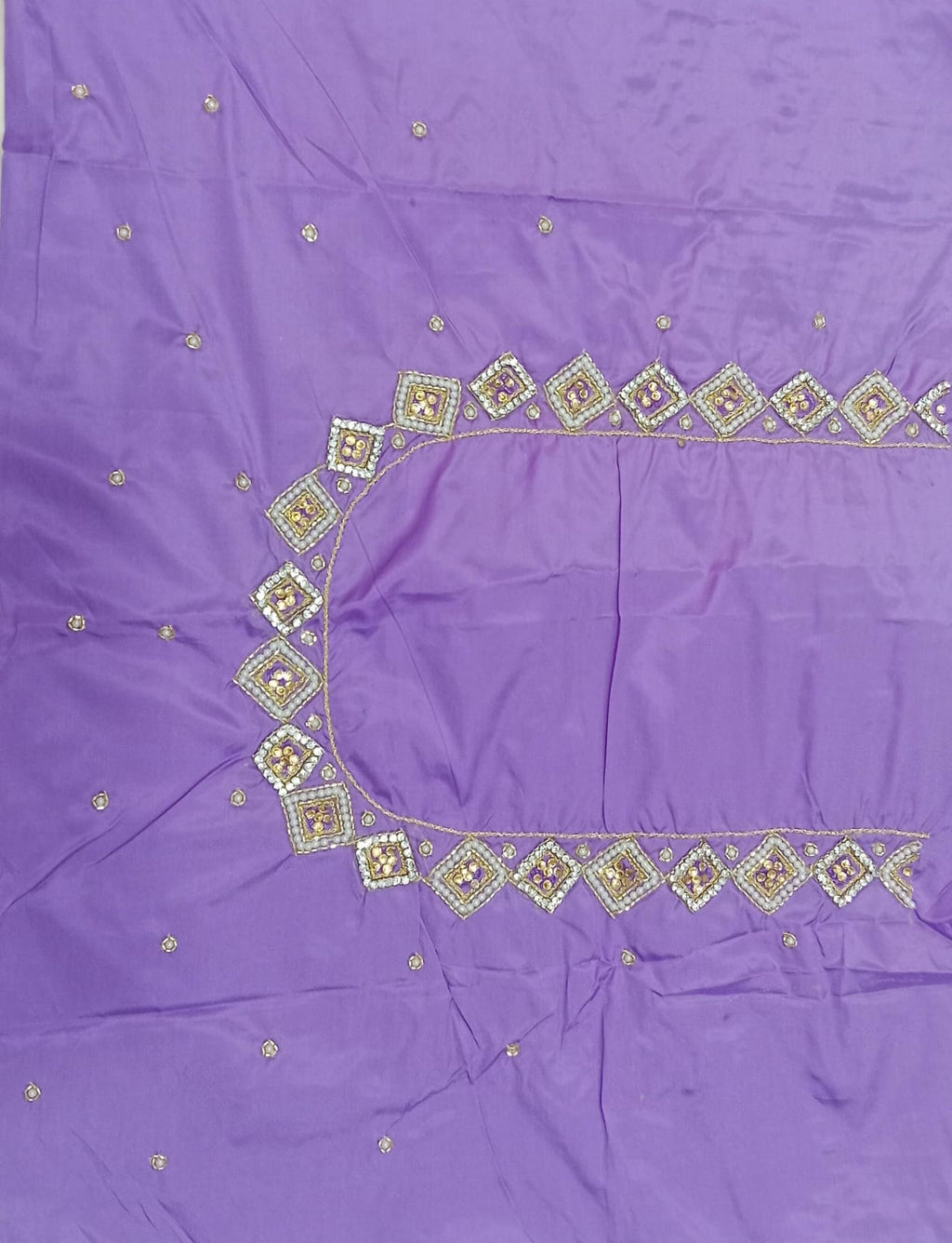 Elegant  Maggam Work Blouse Material with Handcrafted  Embroidery