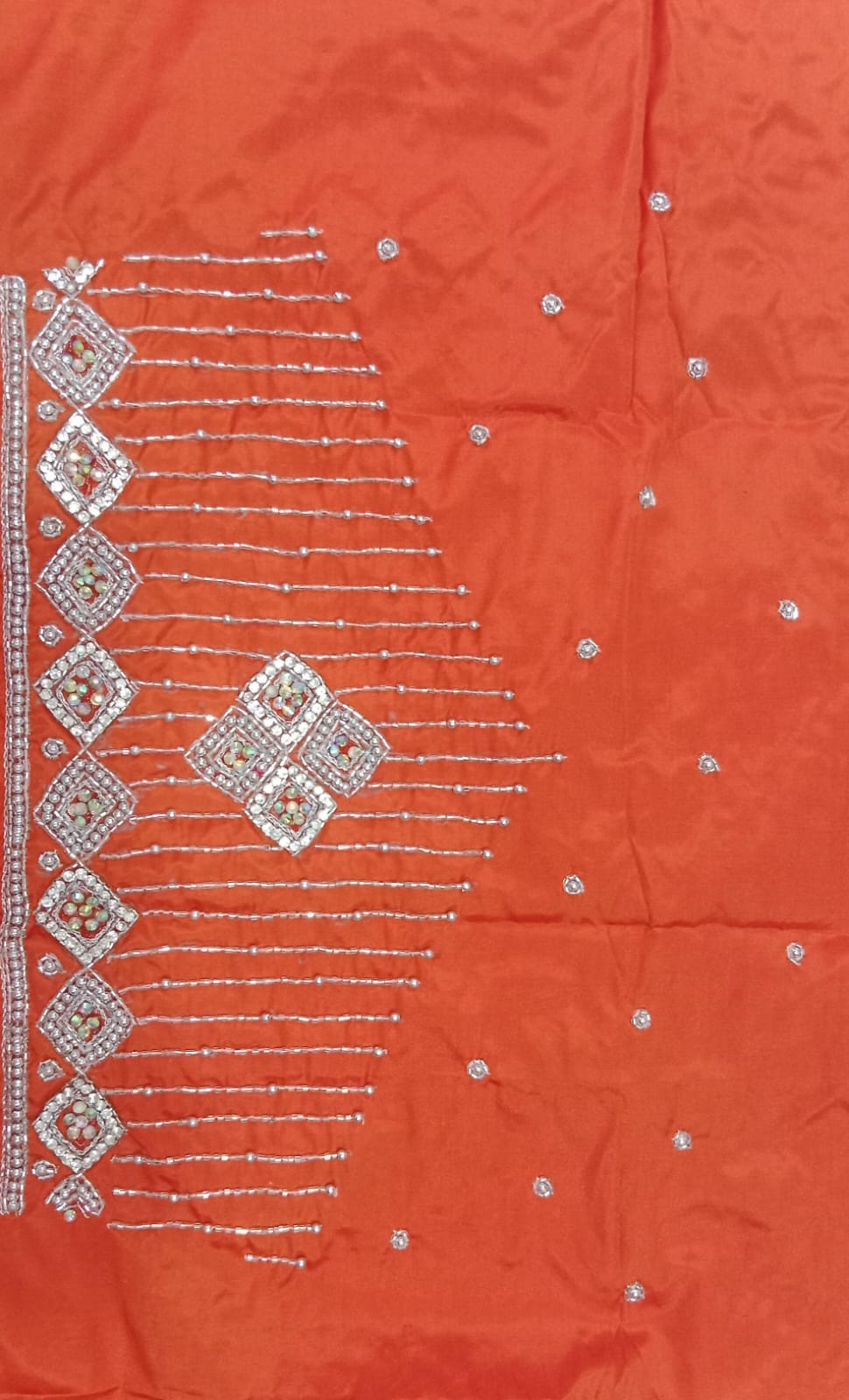Elegant  Maggam Work Blouse Material with Handcrafted  Embroidery