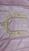 Elegant  Maggam Work Blouse Material with Handcrafted  Embroidery