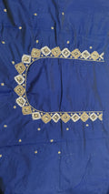 Elegant  Maggam Work Blouse Material with Handcrafted  Embroidery