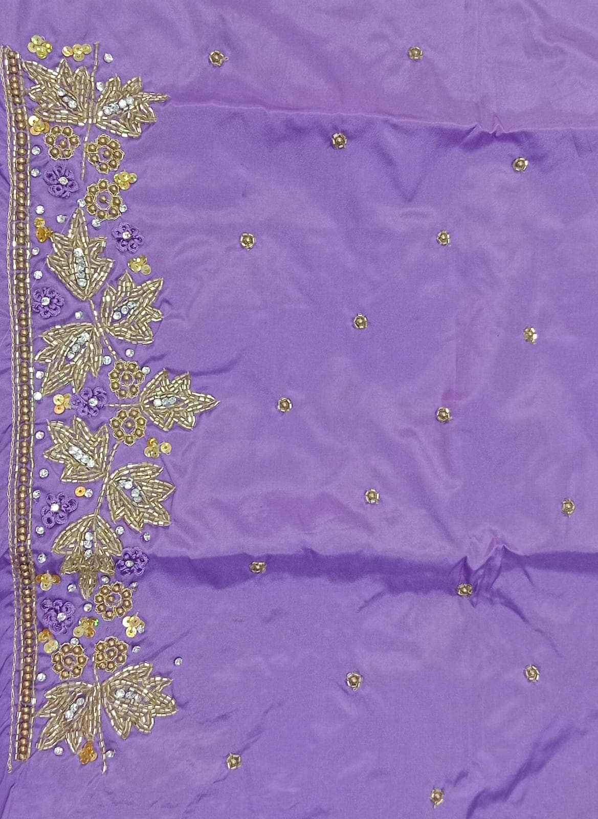 Elegant  Maggam Work Blouse Material with Handcrafted  Embroidery