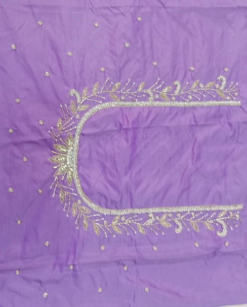 Elegant  Maggam Work Blouse Material with Handcrafted  Embroidery