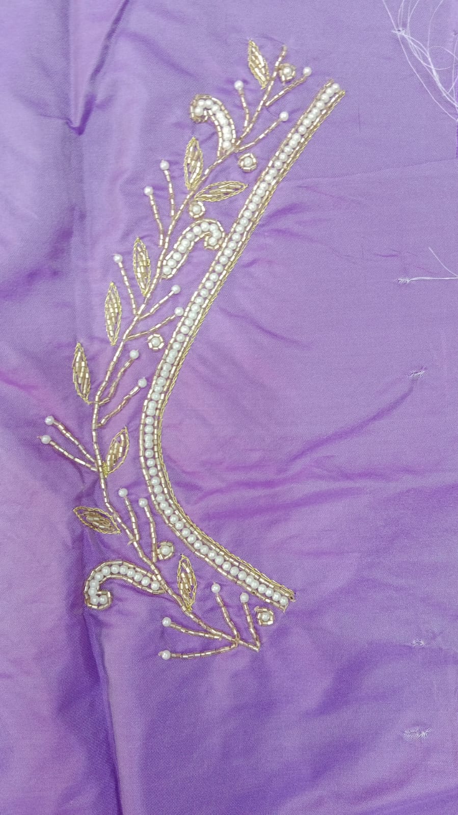 Elegant  Maggam Work Blouse Material with Handcrafted  Embroidery