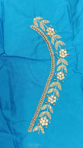 Elegant  Maggam Work Blouse Material with Handcrafted  Embroidery