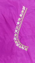 Elegant  Maggam Work Blouse Material with Handcrafted  Embroidery