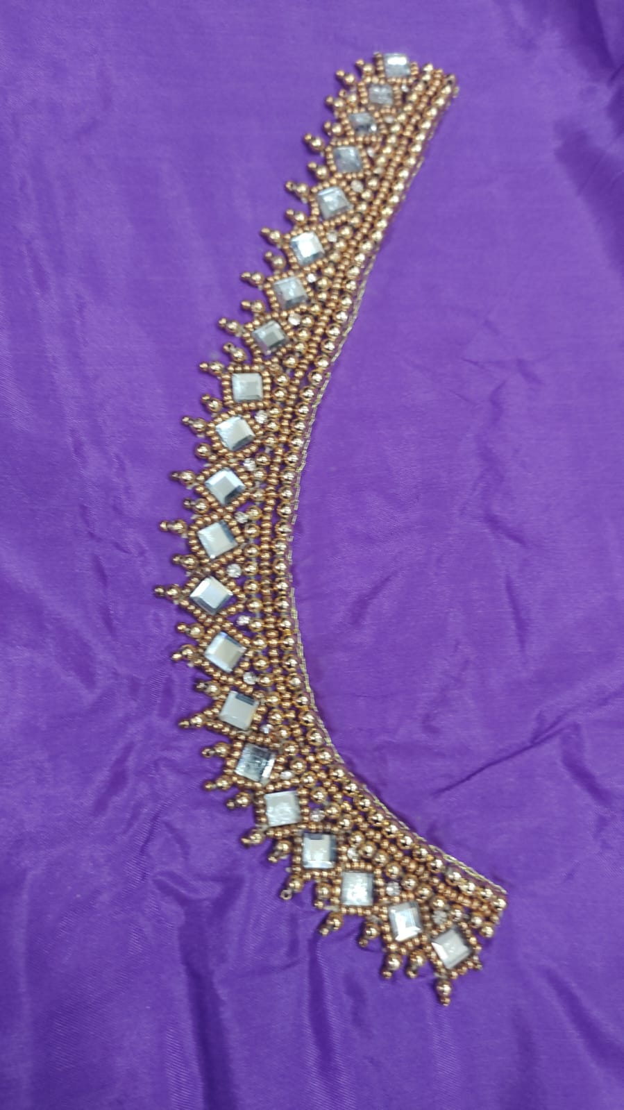 Elegant  Maggam Work Blouse Material with Handcrafted  Embroidery