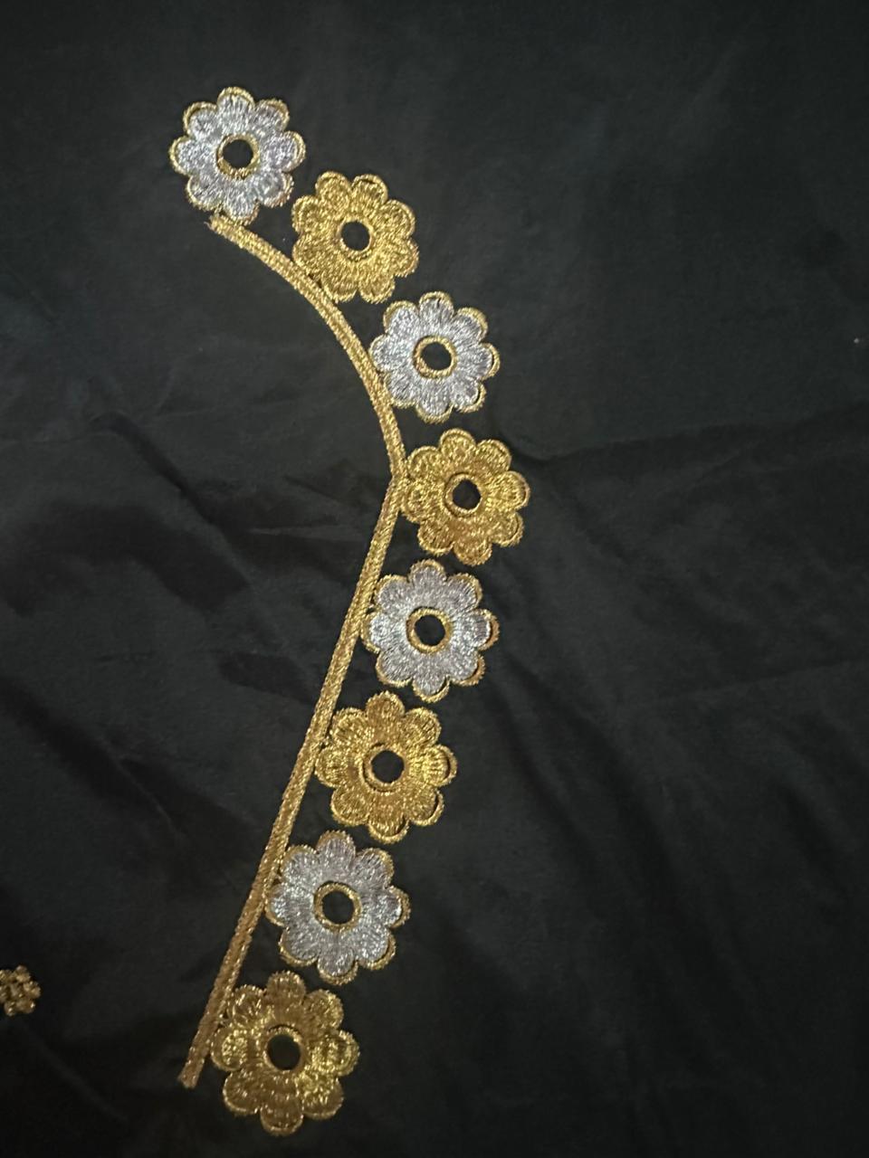 Embroidery Blouse Fabric – Designer Half Pattu Blouse Material (1.25 Meter)