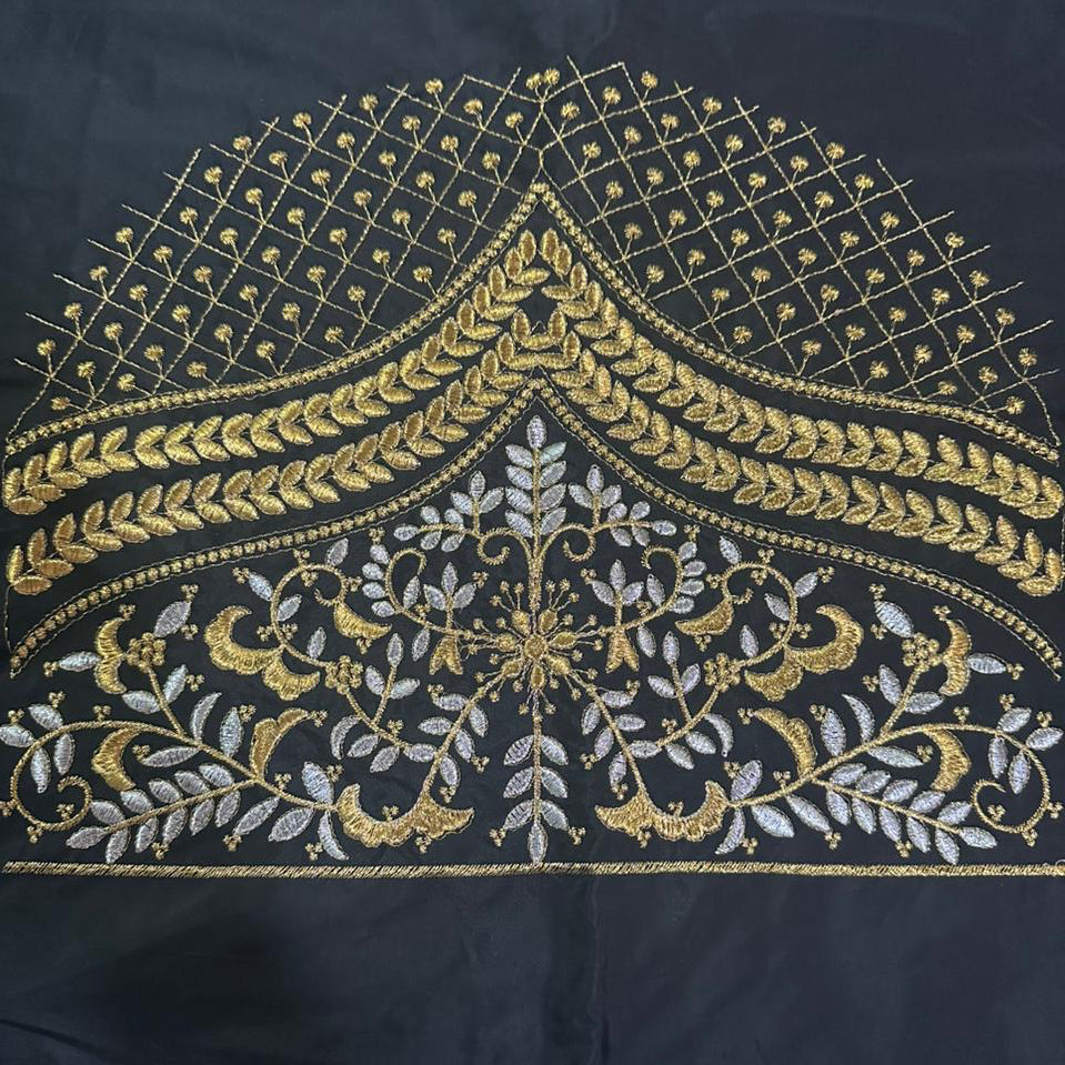 Embroidery Blouse Fabric – Designer Half Pattu Blouse Material (1.25 Meter)