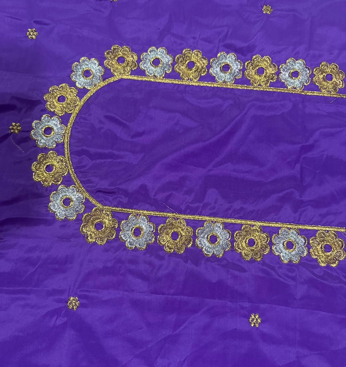 Embroidery Blouse Fabric – Designer Half Pattu Blouse Material (1.25 Meter)