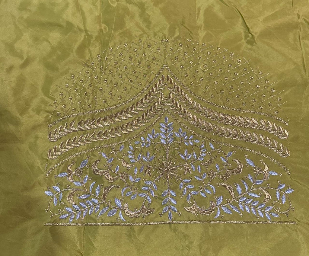 Embroidery Blouse Fabric – Designer Half Pattu Blouse Material (1.25 Meter)