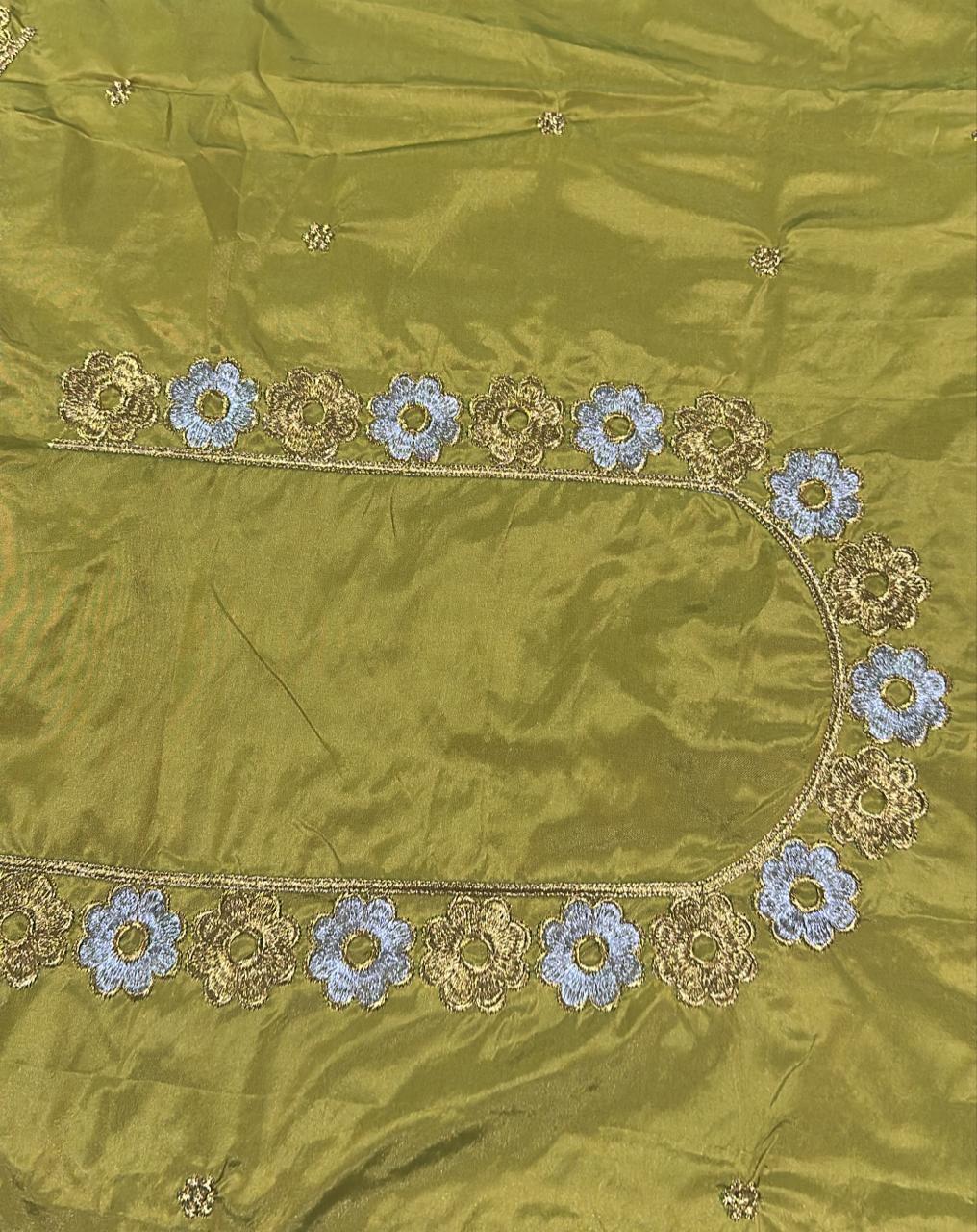 Embroidery Blouse Fabric – Designer Half Pattu Blouse Material (1.25 Meter)