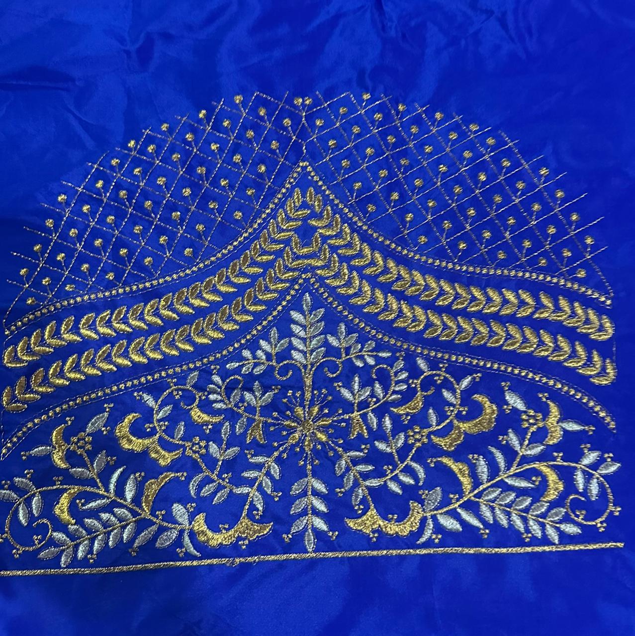 Embroidery Blouse Fabric – Designer Half Pattu Blouse Material (1.25 Meter)
