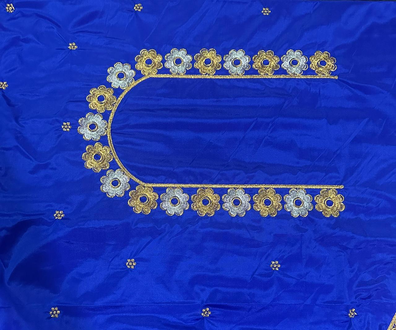 Embroidery Blouse Fabric – Designer Half Pattu Blouse Material (1.25 Meter)