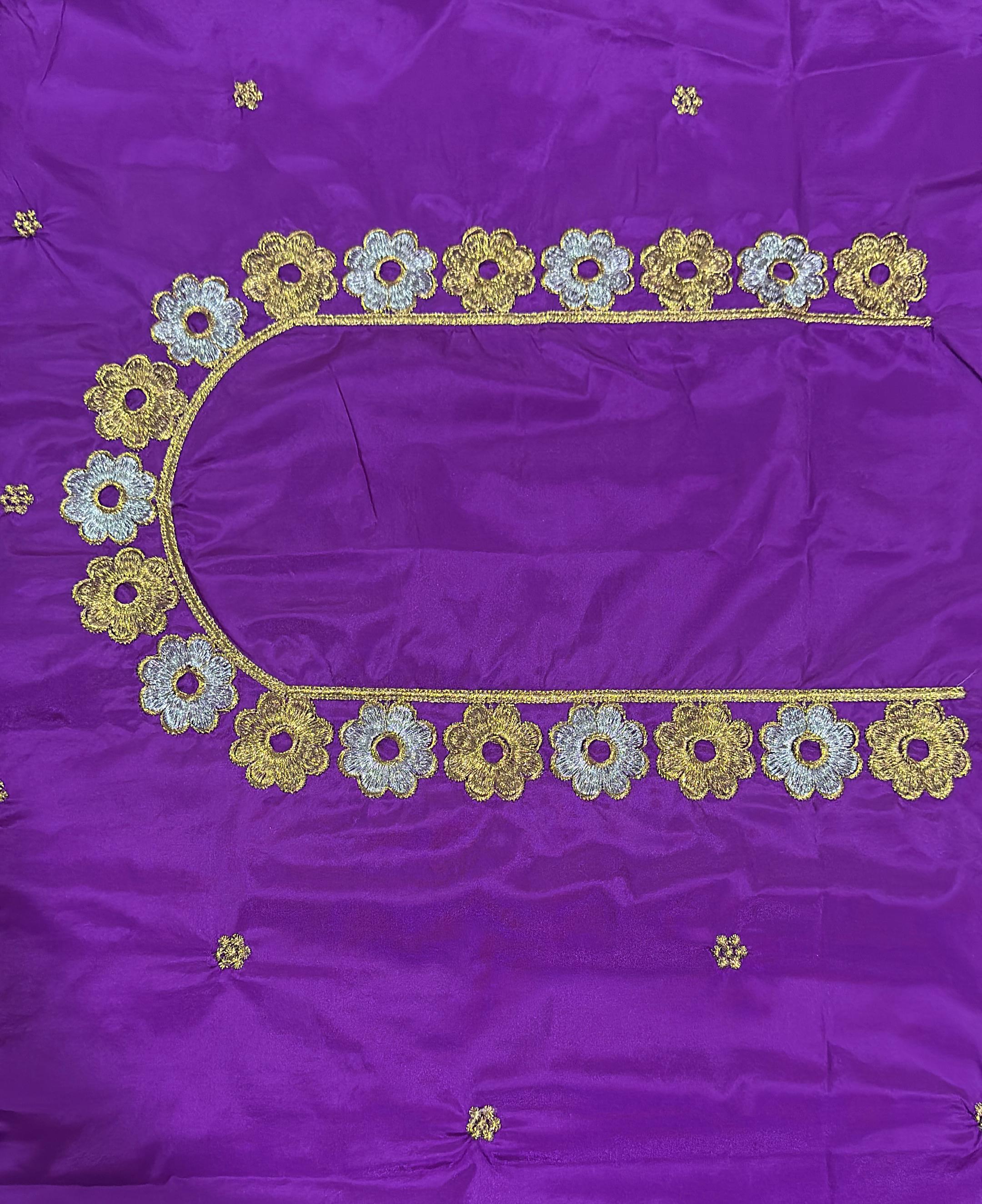 Embroidery Blouse Fabric – Designer Half Pattu Blouse Material (1.25 Meter)