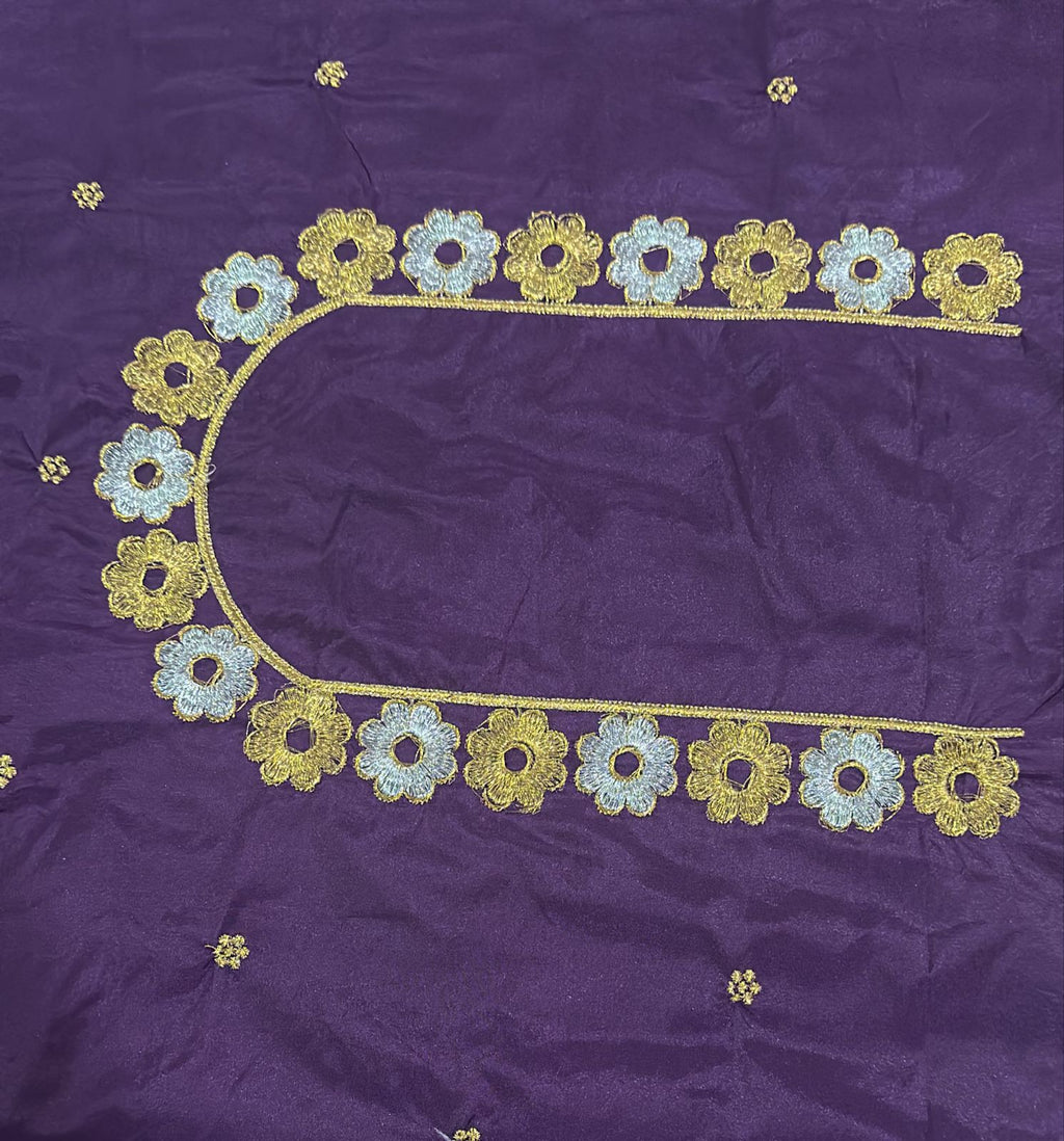 Embroidery Blouse Fabric – Designer Half Pattu Blouse Material (1.25 Meter)