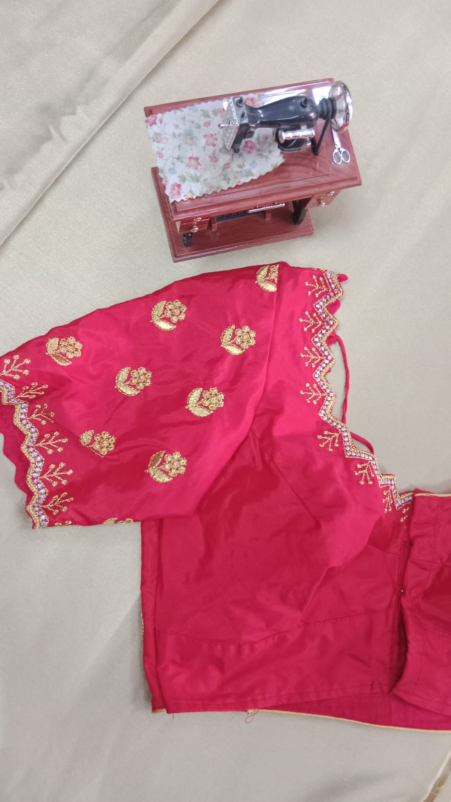 Elegant Embroidery Half Pattu Stitched Blouse (Copy)