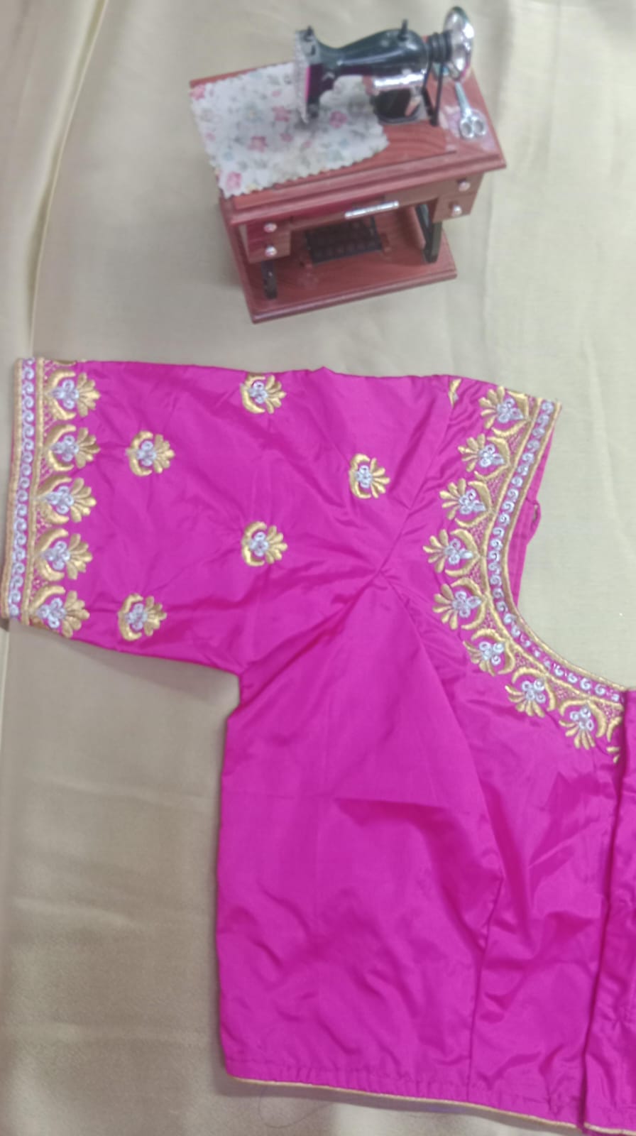 Elegant Embroidery Half Pattu Stitched Blouse
