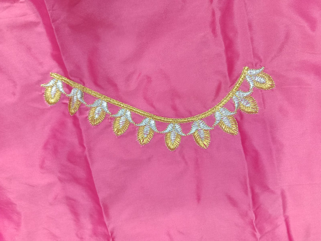 Embroidery Blouse Fabric – Designer Half Pattu Blouse Material (1.25 Meter)