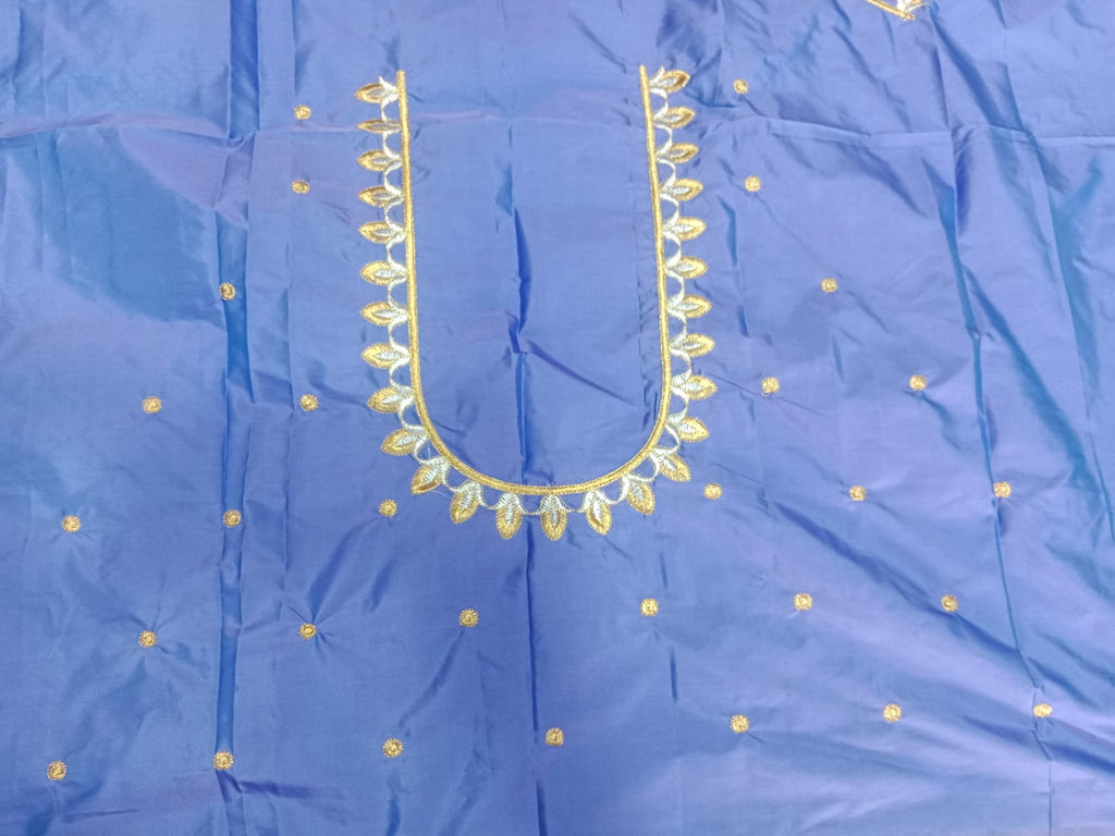 Embroidery Blouse Fabric – Designer Half Pattu Blouse Material (1.25 Meter)