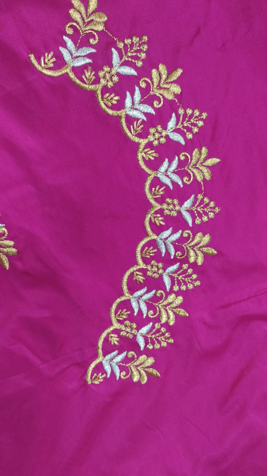 Embroidery Blouse Fabric – Designer Half Pattu Blouse Material (1.25 Meter)