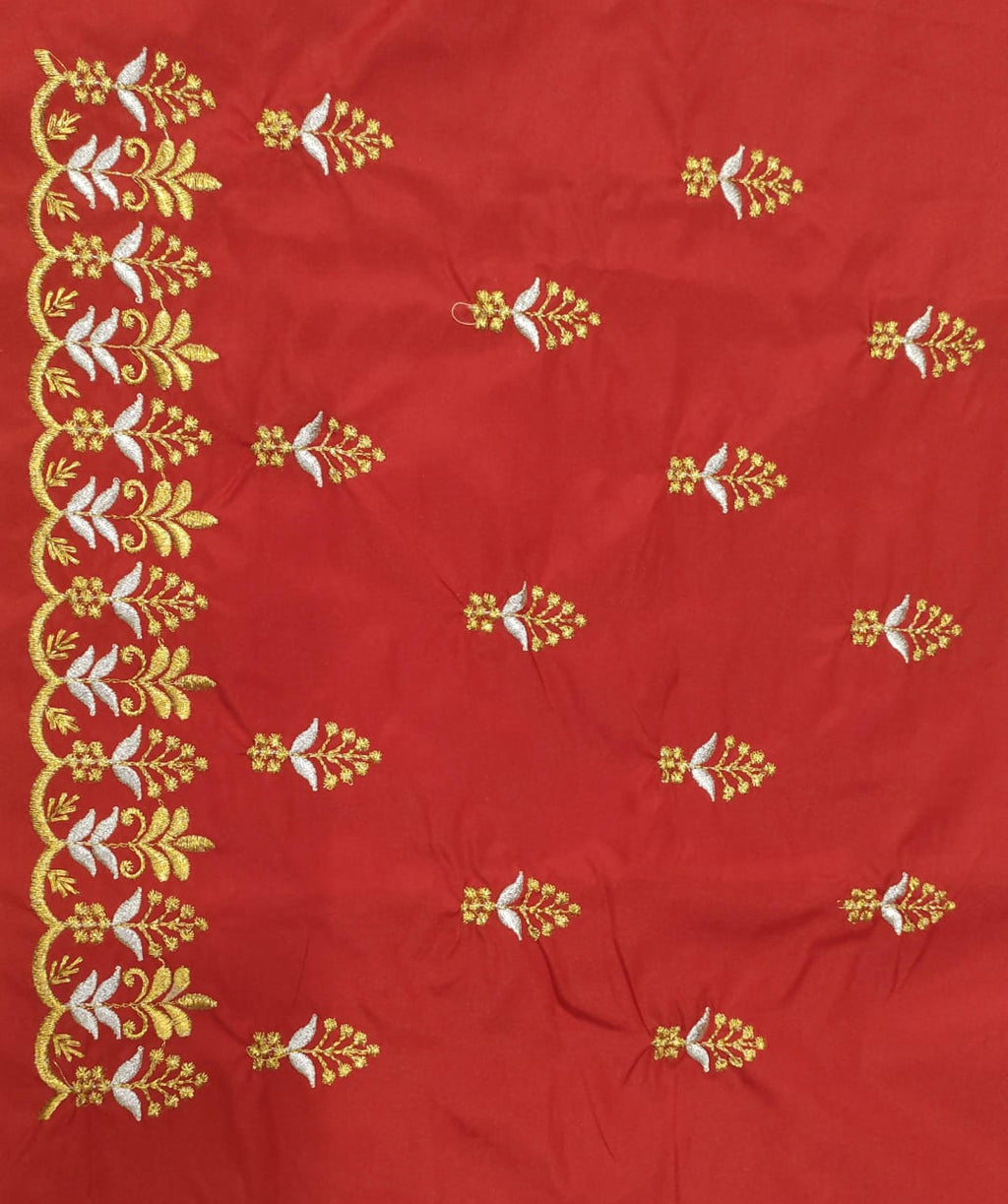 Embroidery Blouse Fabric – Designer Half Pattu Blouse Material (1.25 Meter)