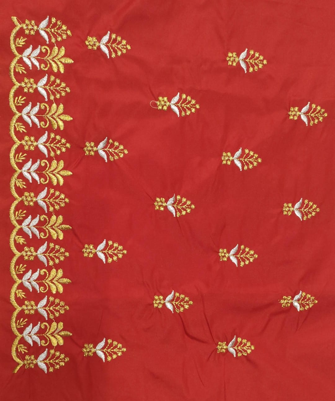 Embroidery Blouse Fabric – Designer Half Pattu Blouse Material (1.25 Meter)