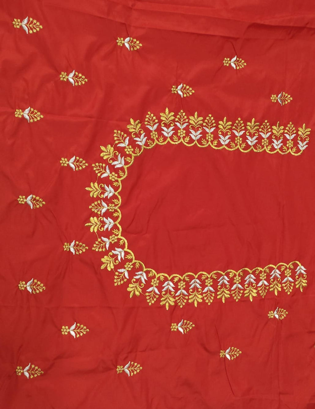 Embroidery Blouse Fabric – Designer Half Pattu Blouse Material (1.25 Meter)
