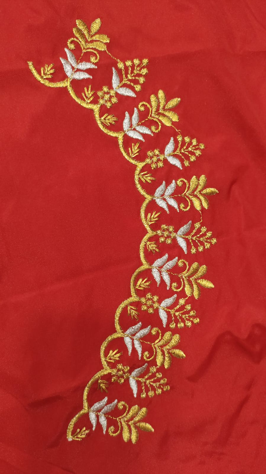 Embroidery Blouse Fabric – Designer Half Pattu Blouse Material (1.25 Meter)