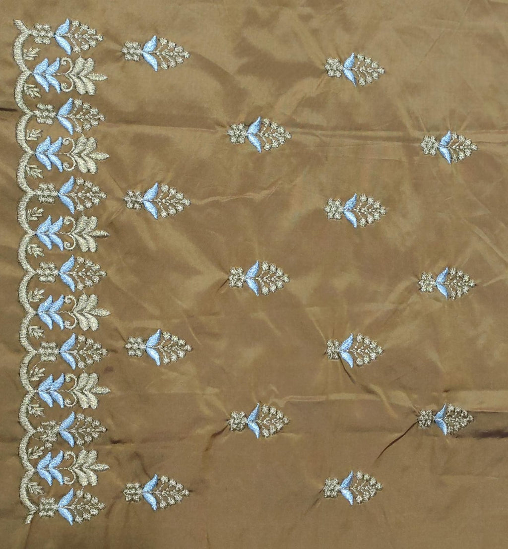 Embroidery Blouse Fabric – Designer Half Pattu Blouse Material (1.25 Meter)