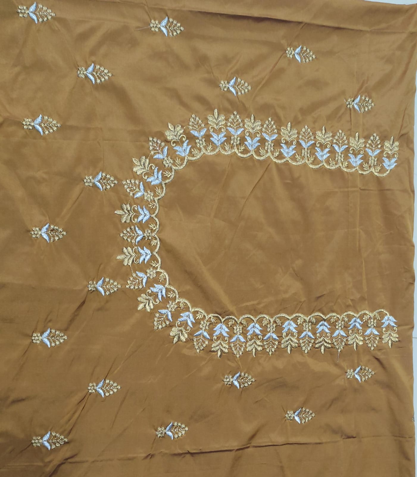 Embroidery Blouse Fabric – Designer Half Pattu Blouse Material (1.25 Meter)
