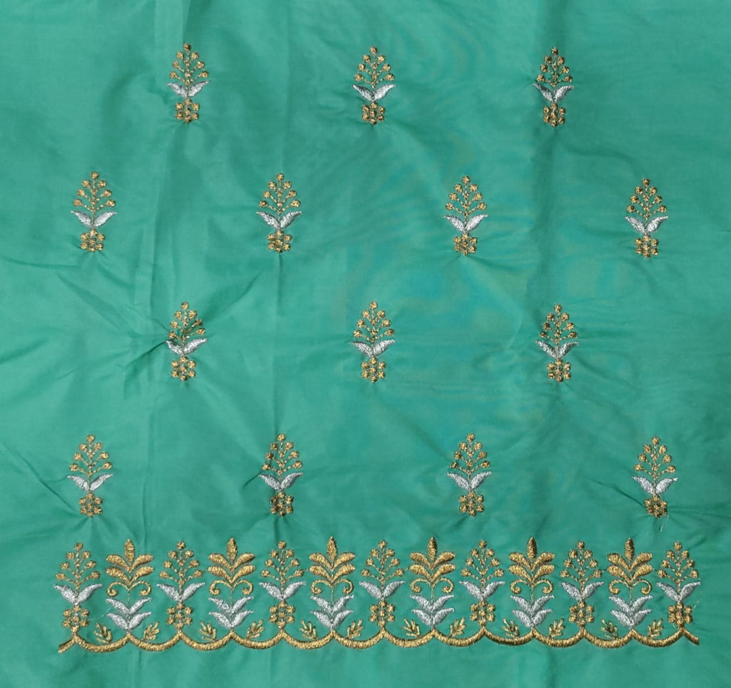 Embroidery Blouse Fabric – Designer Half Pattu Blouse Material (1.25 Meter)