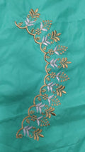 Embroidery Blouse Fabric – Designer Half Pattu Blouse Material (1.25 Meter)