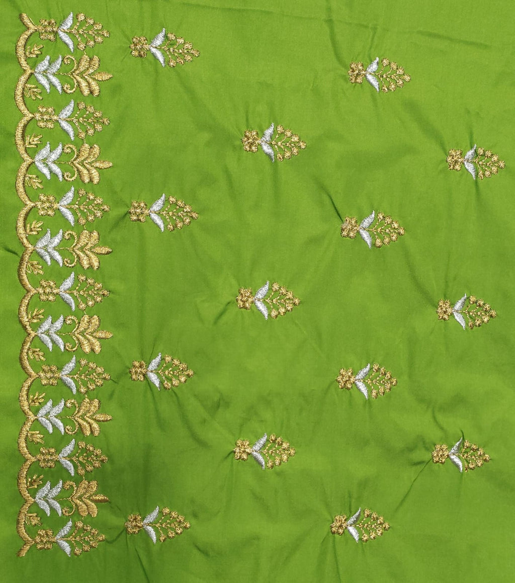 Embroidery Blouse Fabric – Designer Half Pattu Blouse Material (1.25 Meter)